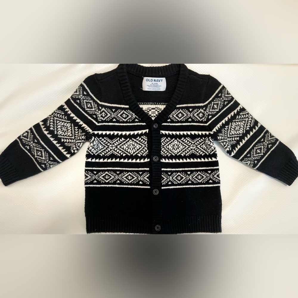 Old Navy Fair Isle Button-Front Cardigan Sweater for Baby Boys, 18-24 Months